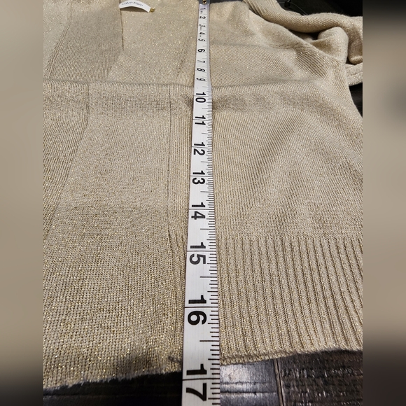 NWT'S CALVIN KLEIN Elegant Cream (SPARKLES) Open-Front Cardigan - Picture 6 of 7